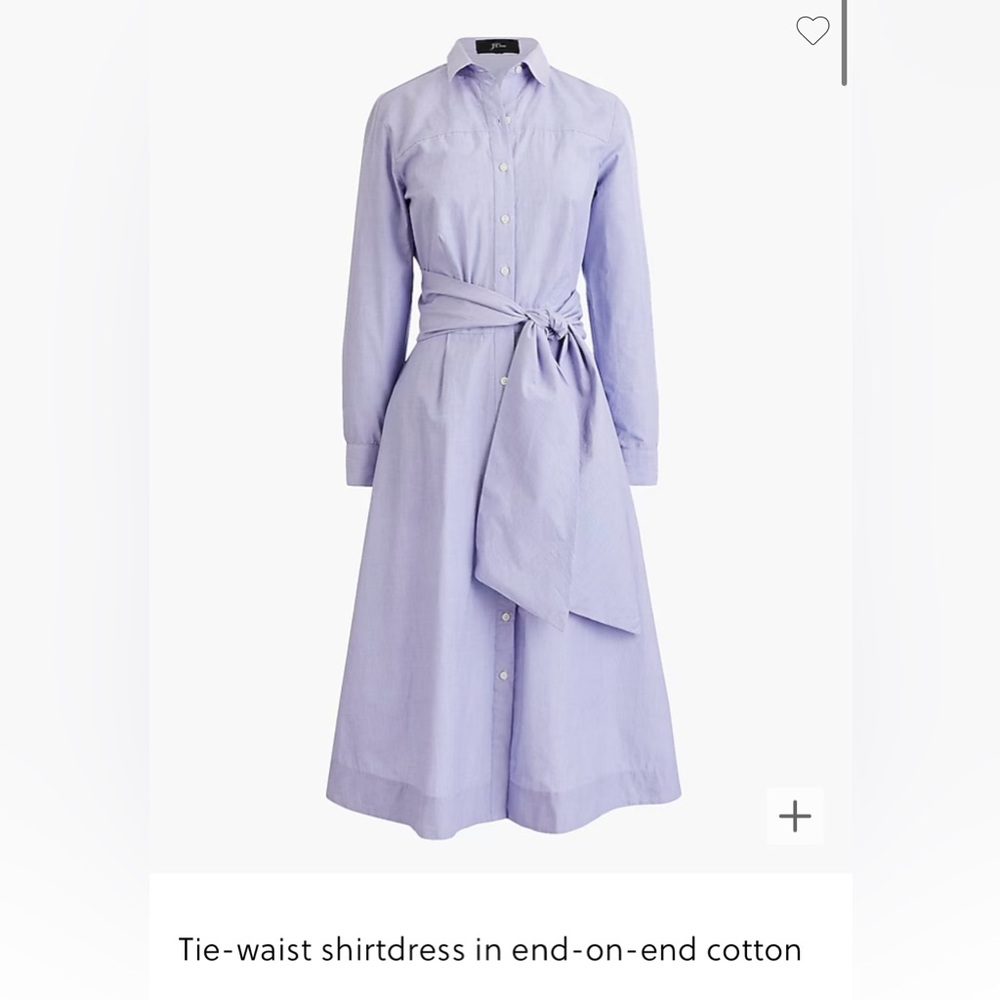 J Crew tie waste shirt dress size 2, chambray